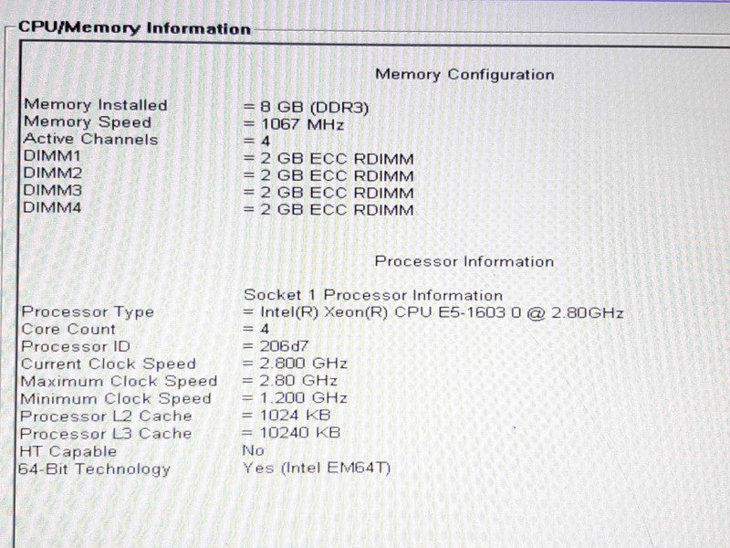 Dell Precision T3600 Xeon E5-1603 @ 2.8GHz 8GB RAM NVS 310 PERC H310 - NO HDD +