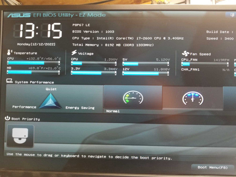 Custom/Asus PC, Core I7-2600 3.4GHz, 8GB DDR3, No HDD, GeForce GTS450 GPU _