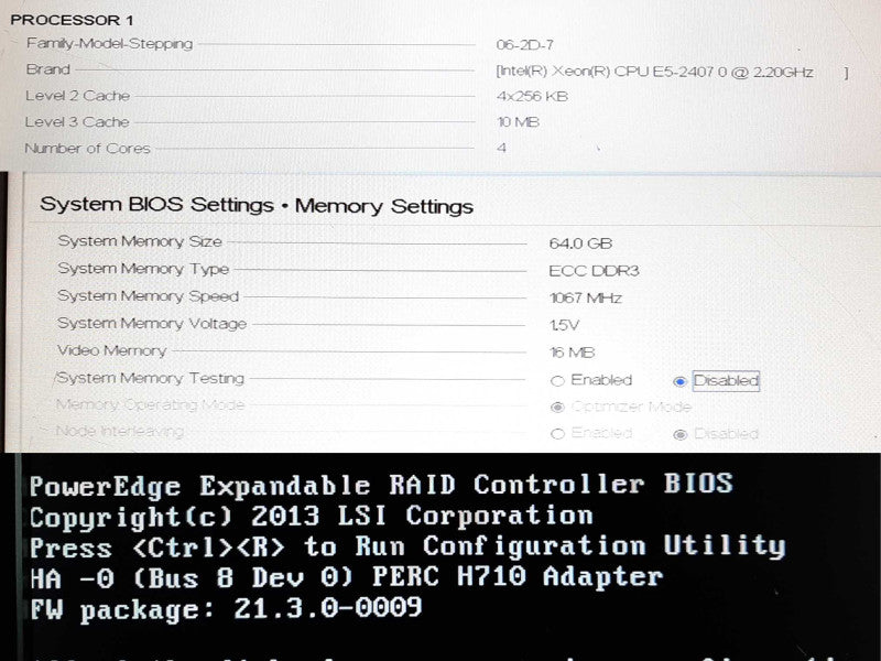 Dell PowerEdge T320 Xeon-E5-2407 @ 2.20GHz 64GB RAM PERC H710 - NO HDD +