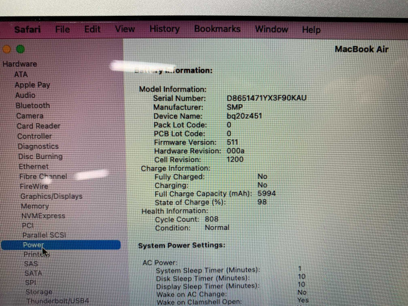 MacBook Air 13-inch Early 2015 with i5 CPU 4GB RAM & 128GB Storage  -