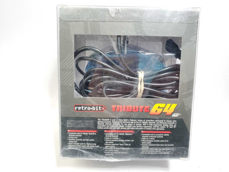 Retro-Bit Tribute N64 USB Controller for PC/Mac, Nintendo Switch OPEN BOX