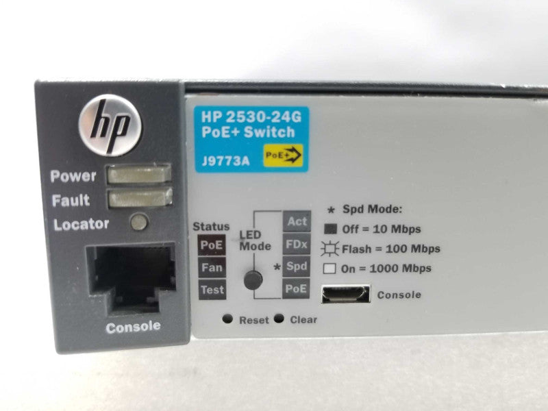 HP ARUBA 2530-24G POE 24 Port Managed Switch - J9773A, FCTY RESET ~