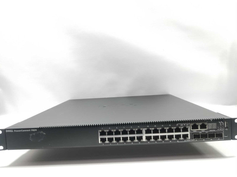 Dell PowerConnect 7024 Dell Gig Network Switch w/ Stacking/10 GBE Mod ~
