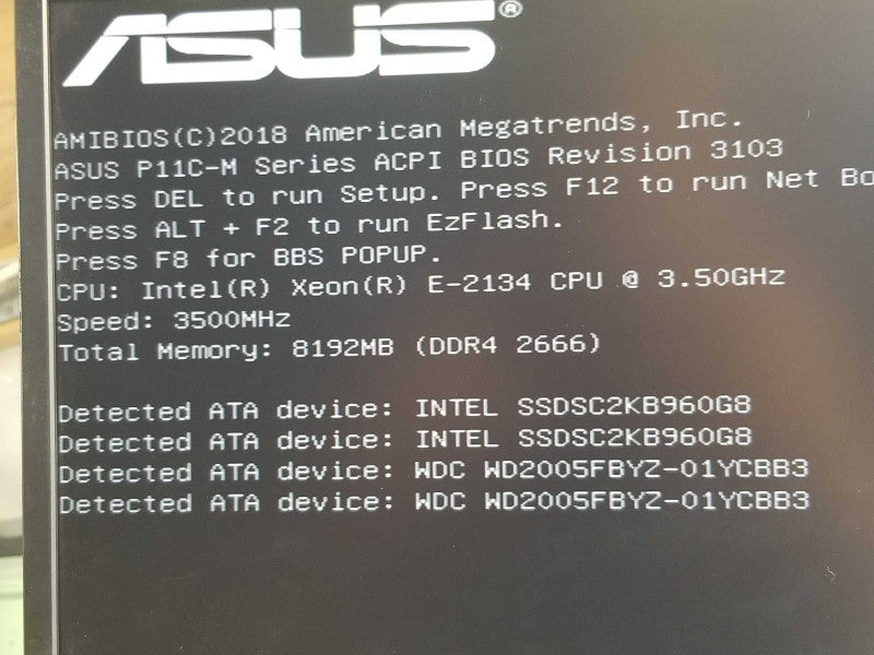 Custom Workstation, Xeon E-2134 3.5GHz, 8GB DDR4, 2x 960GB SSD + 2x 2TB SATA _