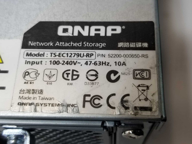 QNAP TS-EC1279U-RP 12x 3.5\\" Bay Network Attached Storage No HDD/Caddies _