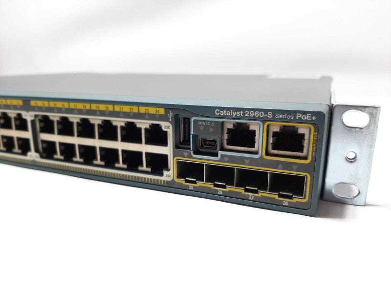 Cisco Catalyst 2960-S PoE+ 24-Port Ethernet Switch WS-C2960S-24PS-L +