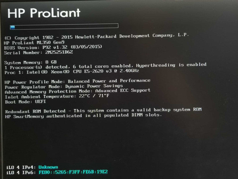 HP Proliant ML350 Gen9, 1x Xeon E5-2620v3 2.4GHz, 8GB, P440ar, 2x PSU, 8x 2.5\\" _