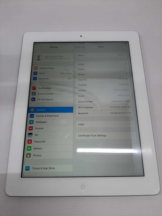 iPad 4th generation 16gb white 9.7\\" / factory reset / unlocked #