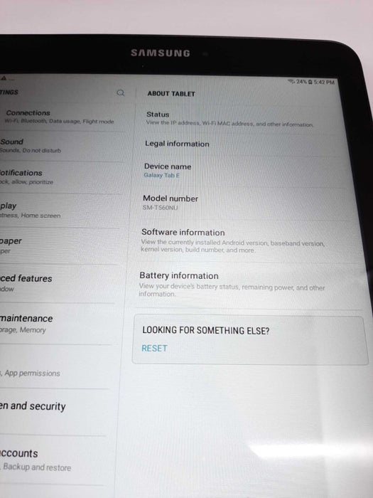 Samsung Galaxy Tab E SM-T560NU 9.6\\" Wifi Only 16gb / Factory Reset #