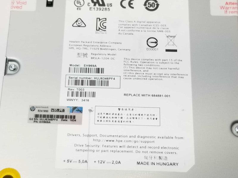 HP Ultrium 6250 SAS Internal Tape Backup Drive EH969A 684881-001 _