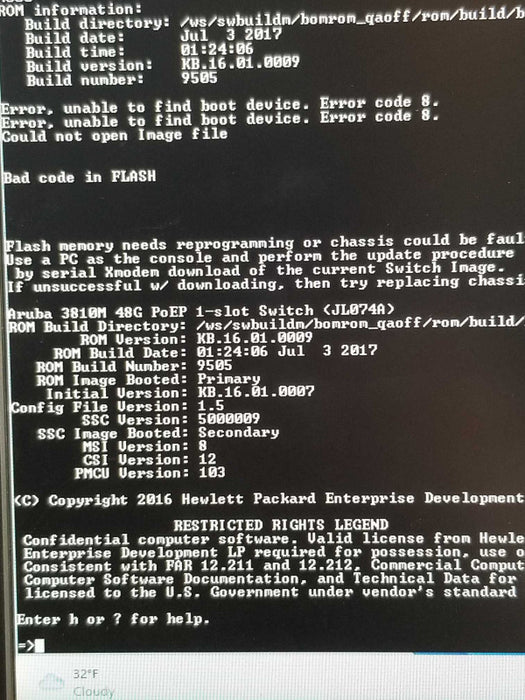 Aruba 3810M 48G PoEP 1-Slot JL074A Switch, 1x PSU, No IOS/image installed, SEE _