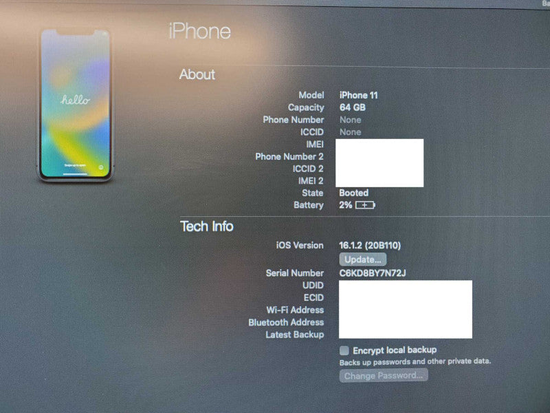 Apple iPhone 11 - 64 GB - Black [Activation Lock - For Parts Only] (