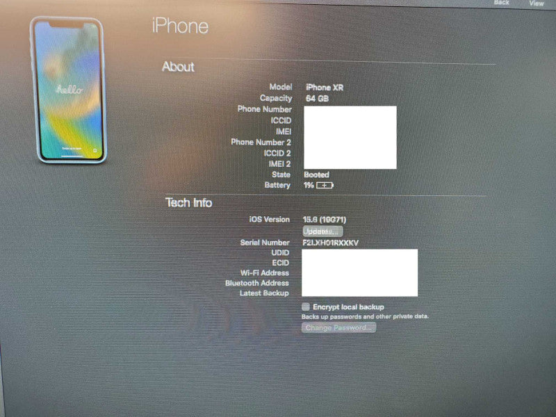 Apple iPhone XR - 64 GB - Light Blue [Activation Lock - For Parts Only] (