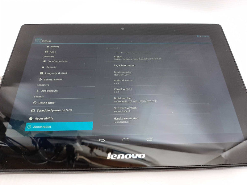 Lenovo Android tablet ideatab s6000-f / 10.1\\" / 13gb / Factory Reset  #