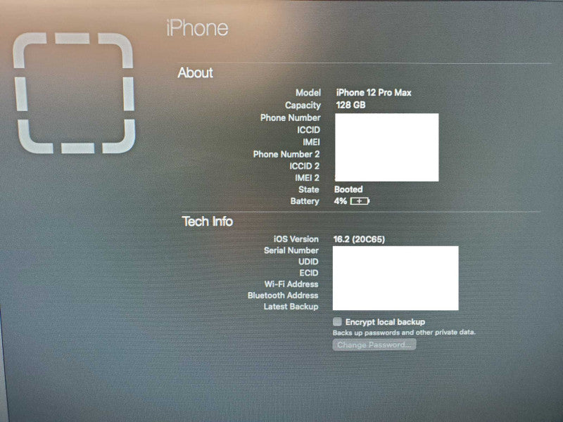 Apple iPhone 12 Pro Max - 128 GB - Blue [Activation Lock - For Parts Only] (