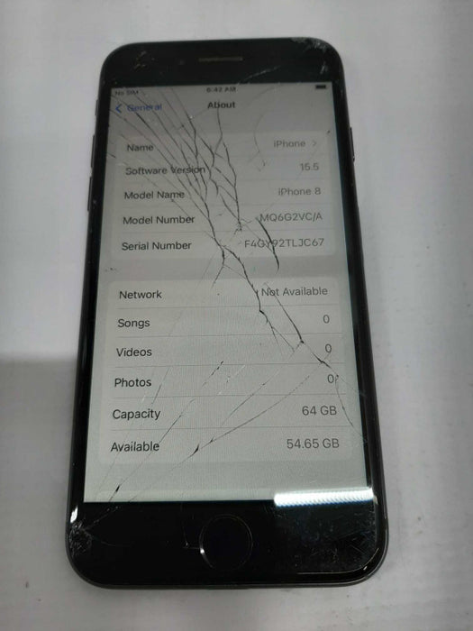 iPhone 8 64gb Carrier Unlocked Factory Reset / Cracked , Damaged Screen #