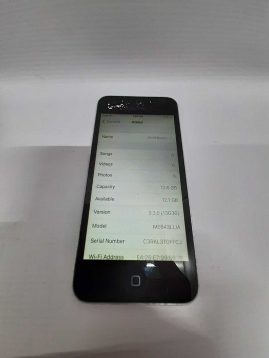 Apple iPod Touch 5th Generation A1509 Silver 16gb Factory Reset #