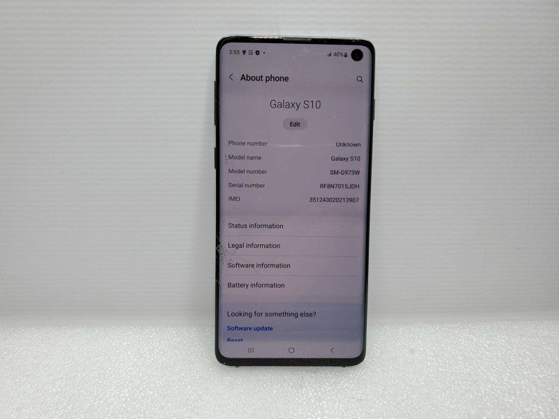 Samsung Galaxy S10 - 128 GB - Black [Unlocked - Broken Screen] (