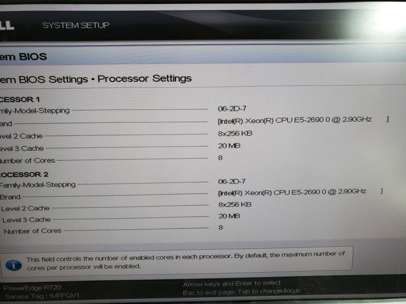 Dell PE R720, 2x Xeon E5-2690 2.0GHz, 64GB, 2x PSU, no RAID