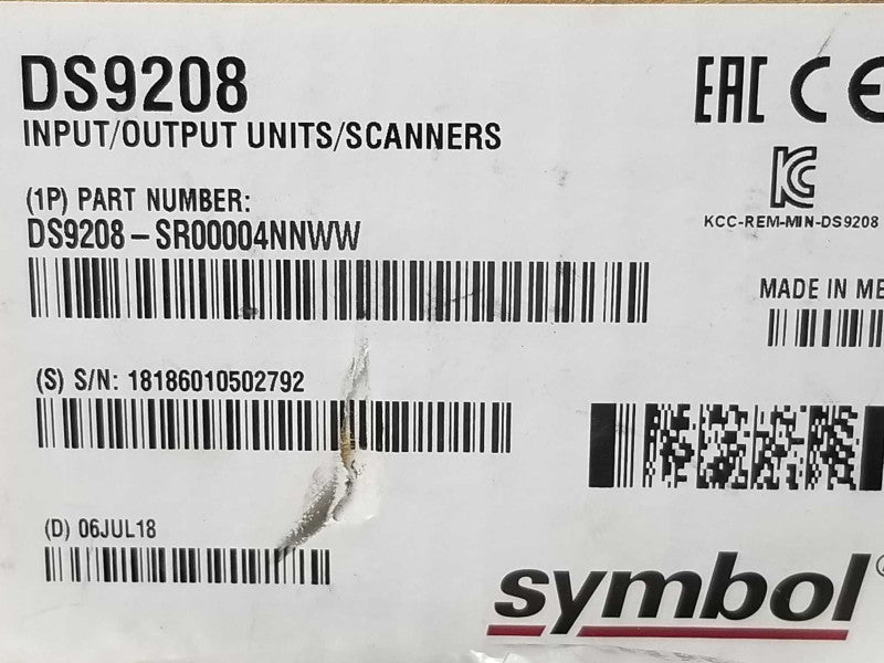 Symbol DS9208 Scanner with USB Cable (No Stand) DS9208-SR00004NNWW _