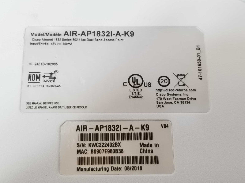 Cisco AIR-AP1832I-A-K9 802.11ac Dual Band wireless access point _