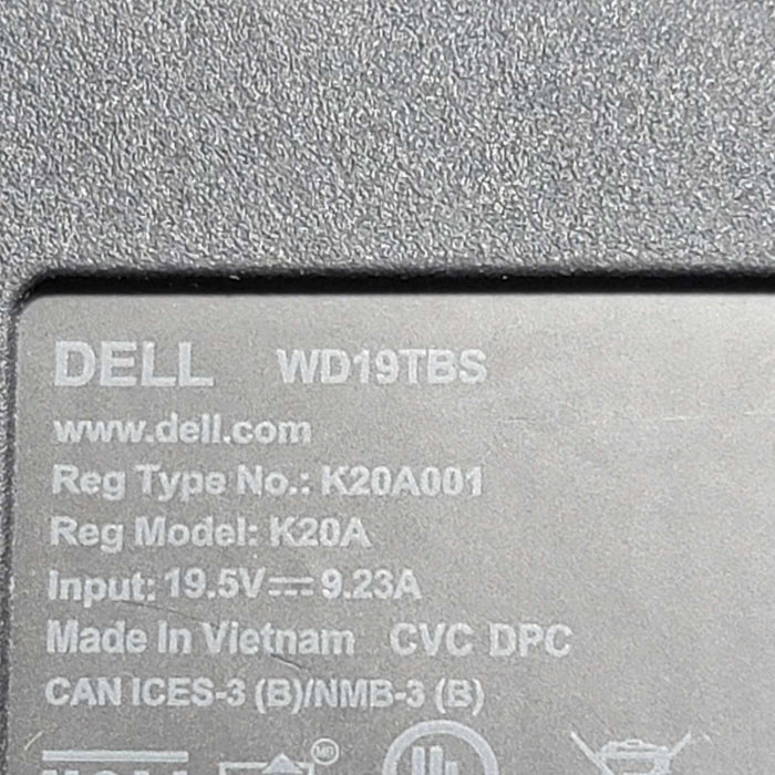 Dell WD19TBS 180W Thunderbolt Docking Station - READ