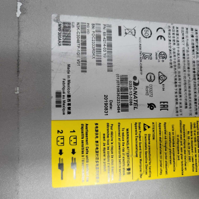 Cisco Nexus N3K-C3048TP-1GE 48 Port Gigabit 4 SFP 10G