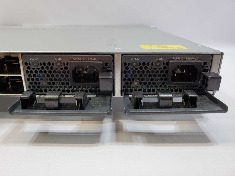 Cisco WS-C3850-48T-S - 48 Port Gigabit IP Base Switch w/ 2 AC Power Supply (