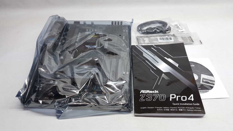 New AsRock Z370 Pro4 LGA1151 Motherboard / see photo for included accessories #