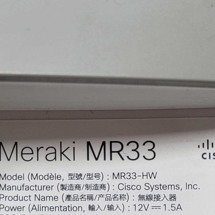 Cisco Meraki MR33-HW MR Series Cloud Managed Access Point - UNCLAIMED