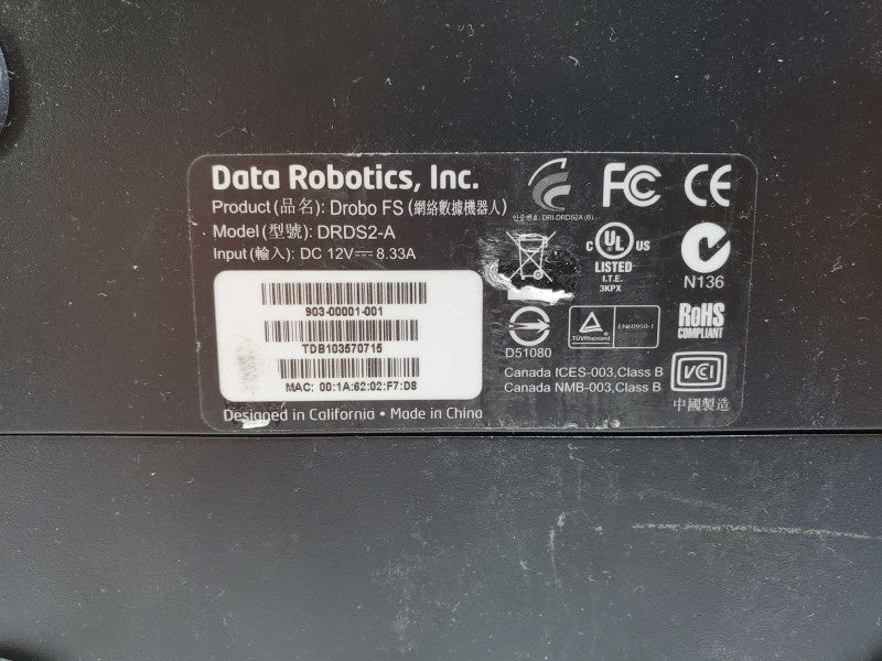 Data Robotics Inc. DRDS2-A Drobo FS 5-Bay Storage Array - 3x 500GB HDD (