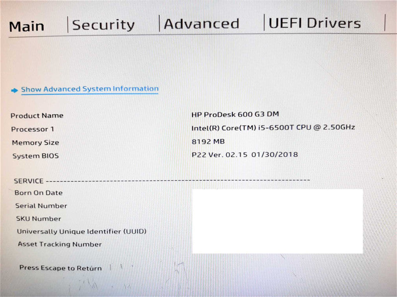 HP ProDesk 600 G3 DM i5-6500T @ 2.5GHz 8GB RAM - No HDD +