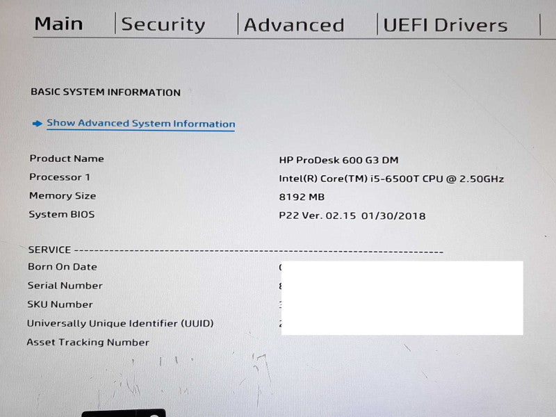 HP Prodesk 600 G3 DM i5-6500T @ 2.5GHz 8GB RAM - NO HDD +