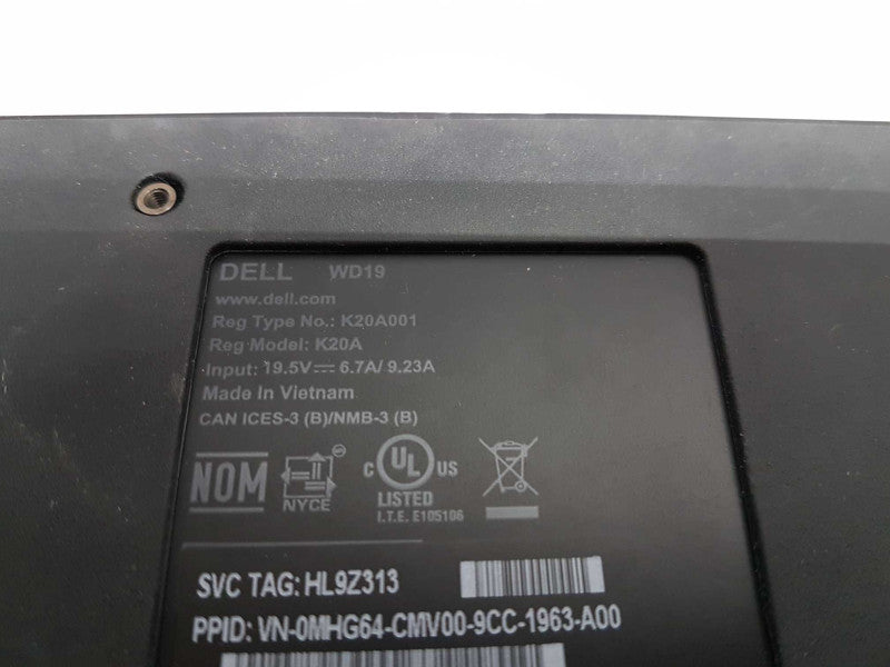 Dell WD19 thunderbolt Docking Station / Includes Adapter #