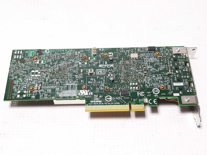 Dell Broadcom 10GBe 2-Port PCIe x8 2.0 Network Card 0HN10N - Low Profile +