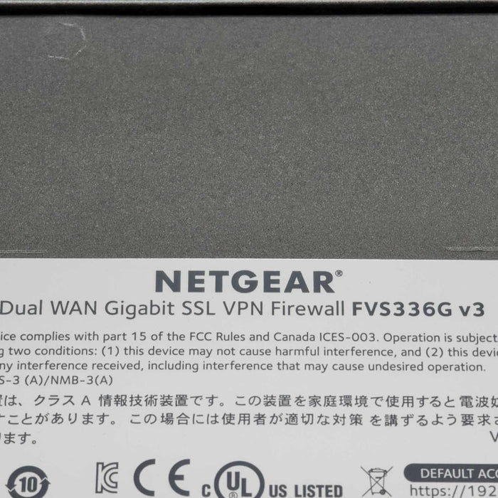 Netgear ProSafe FVS336G v3 Dual WAN Gigabit SSL VPN Firewall