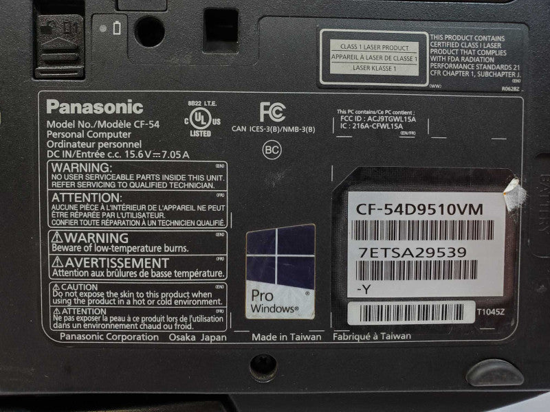 Panasonic CF-54 [Core i5-6300U @ 2.4GHz - 8GB Ram - 250GB SSD - 16380 Hrs - READ] (