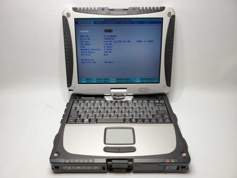 Panasonic CF-19 [Core Duo U2400 @ 1.06GHz - 2.5GB Ram - No HDD - 760 Hrs] (