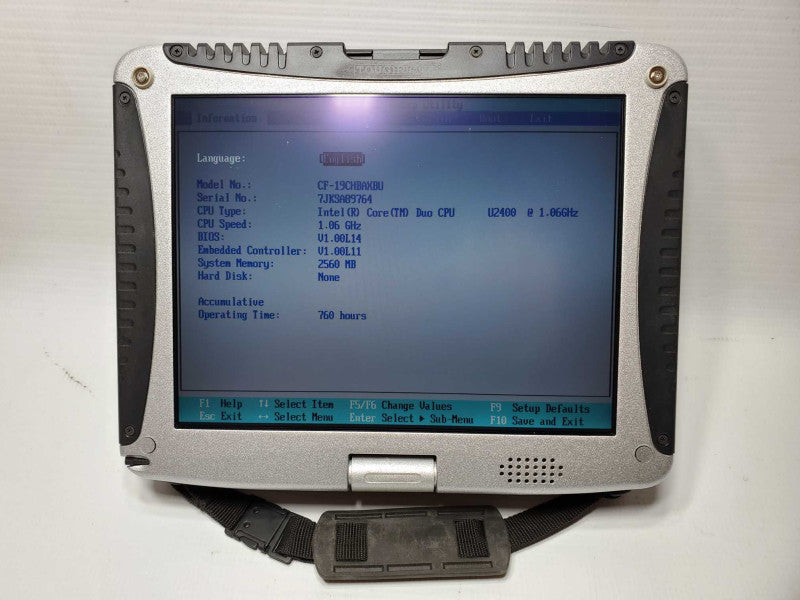 Panasonic CF-19 [Core Duo U2400 @ 1.06GHz - 2.5GB Ram - No HDD - 760 Hrs] (