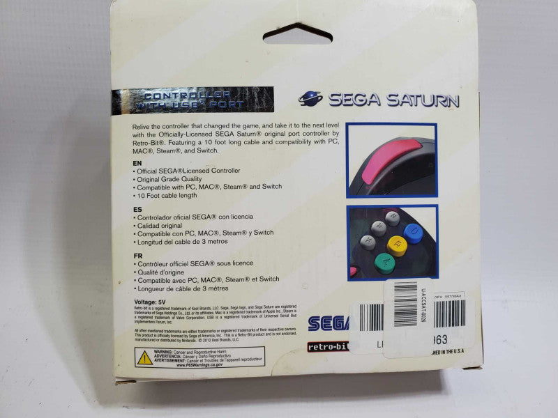 Retro-Bit Official Sega Saturn USB Controller Pad AS-IS