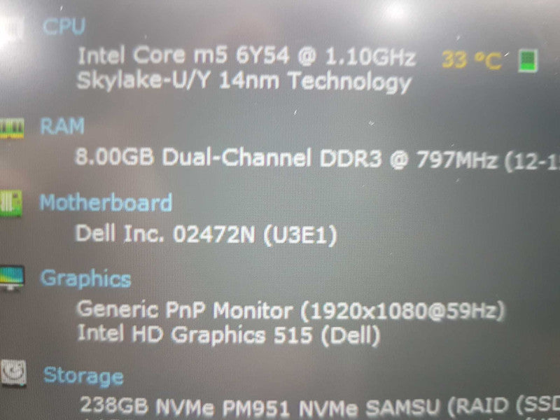Dell lattitude 7370 m5 6Y54 @ 1.10ghz / 8gb ram / 256gb ssd / 13.3\\" #