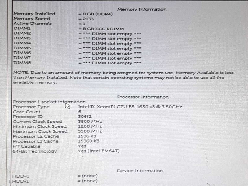 Dell Precision Tower 5810 Xeon E5-1650 v3 @ 3.5GHz 4GB RAM - No GPU / HDD / OS +