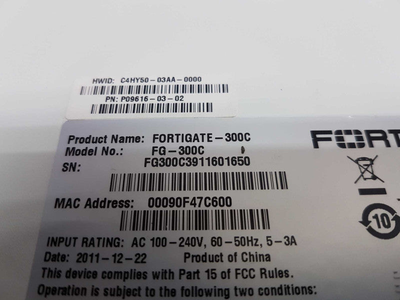 Fortinet Fortigate 300C FG-300C 10x 1GbE RJ45 Ports Firewall Security Applianc #