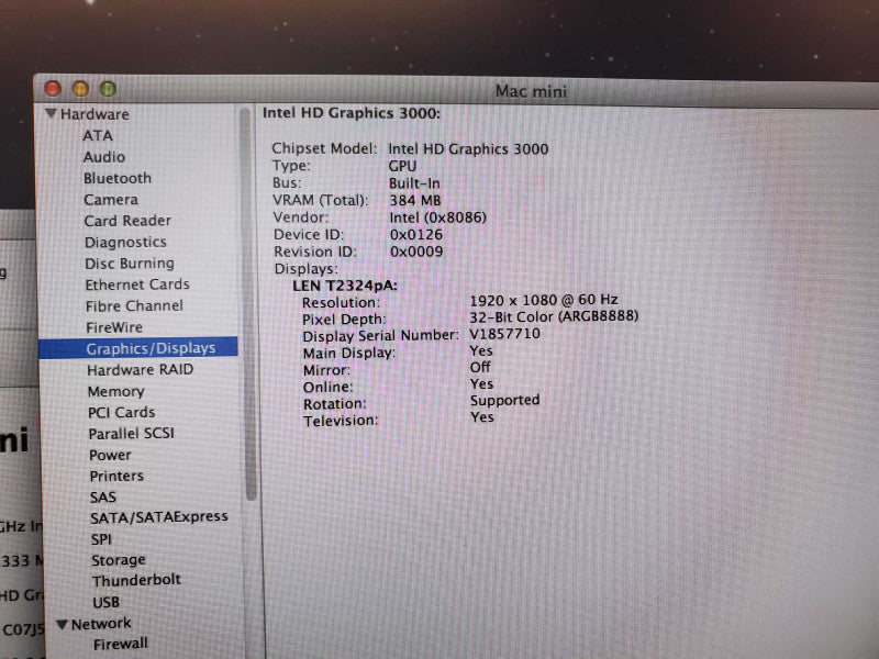 Mac Mini 2011 A1347 [Core i5-2415M @ 2.3GHz - 4GB Ram - 500GB HDD - READ] (