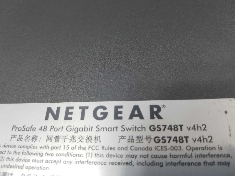 Netgear ProSafe 48 Port Gigabit Smart Switch GS748T ~