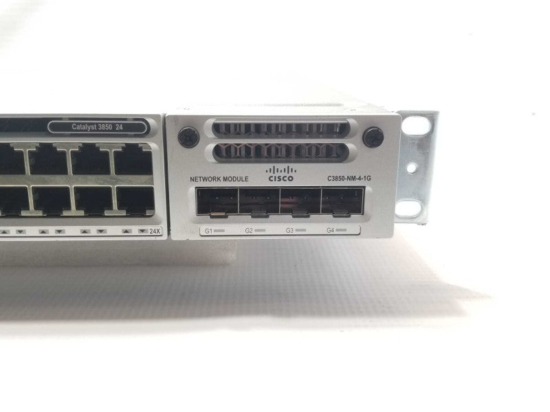 Cisco WS-C3850-24T-S 24 Port GigaBit Switch, 2x PSU, C3850-NM-4-1G _