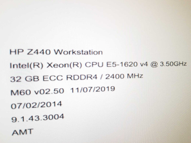 HP z440 Workstation Xeon E5-1620(v4) 3.5 GHz/32GB DDR4, No HDDs, FirePro W5000 ~