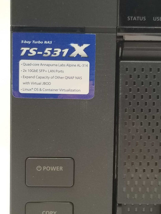 QNAP TS-531X 5 Bay Network Attached Storage NAS 2x 2TB HDD  _