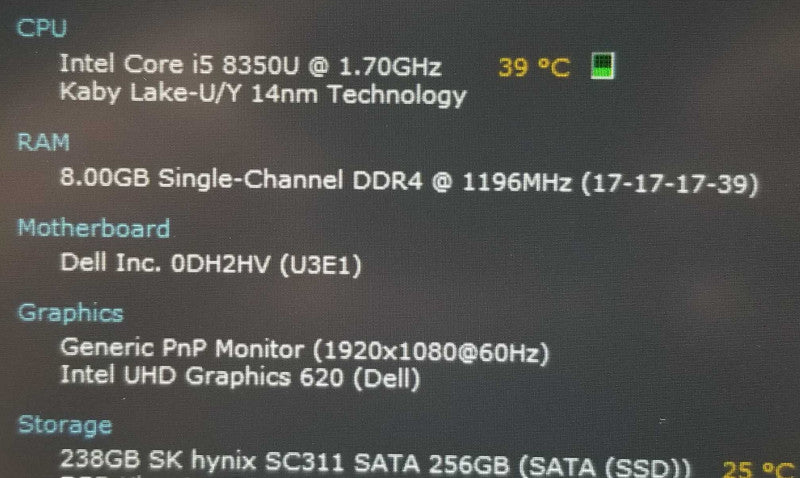 Dell Latitude 5490 14\\", i5-8350U 1.7GHz/8GB DDR4, 240GB SSD, ~