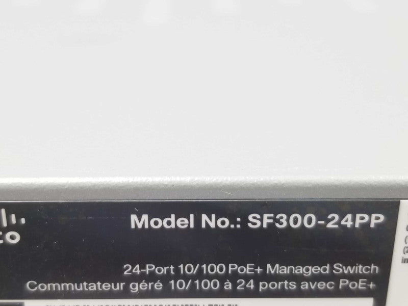 Cisco SF300-24PP-K9 24-Port 10/100 PoE+ Managed Switch ~